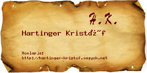 Hartinger Kristóf névjegykártya
