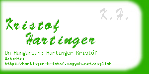 kristof hartinger business card