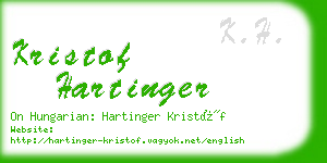 kristof hartinger business card